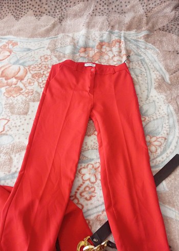 Kadın Kırmızı Düğmeli Midi Blazer takim - Görsel 7