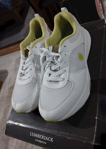 Beyaz Bağcıklı Kadın Spor Ayakkabı - Görsel 6