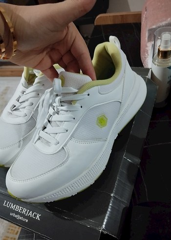 Beyaz Bağcıklı Kadın Spor Ayakkabı - Görsel 7