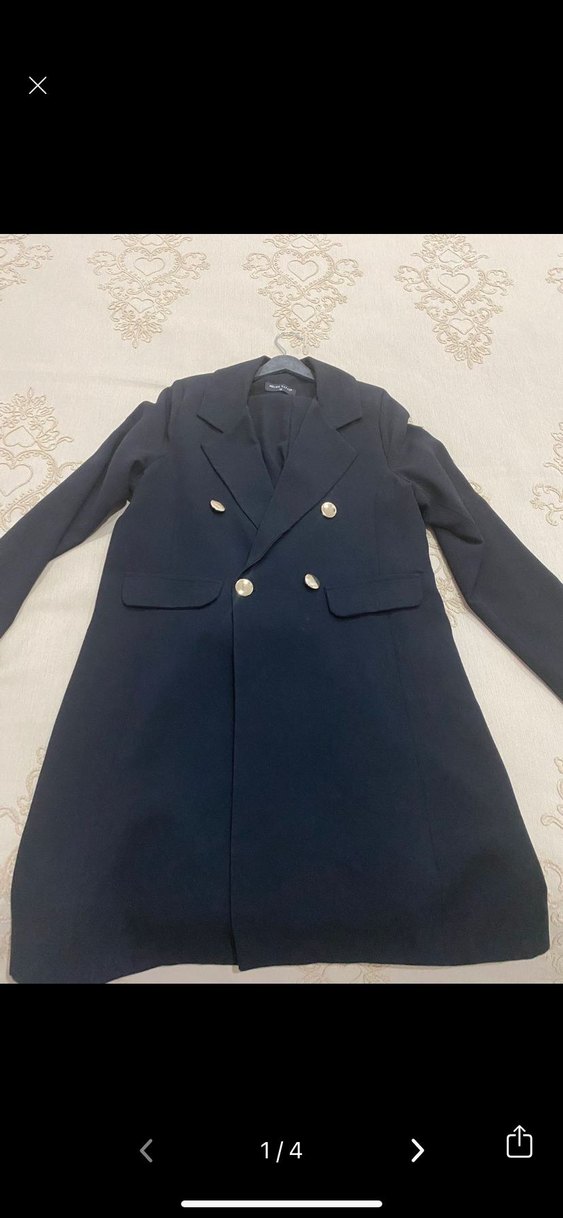 Düğmeli Siyah Kadın Uzun takım - Görsel 2