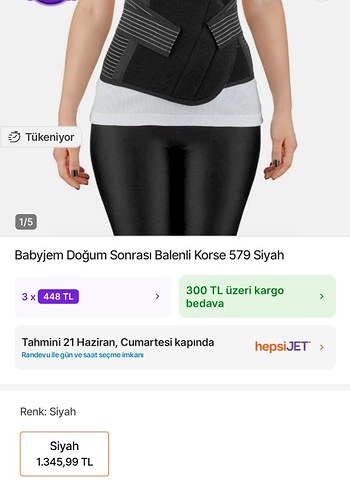 BabyJem Doğum Sonrası Balenli Korse Siyah - Görsel 5