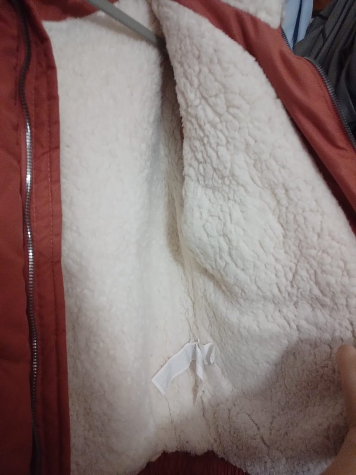 Peluş Detaylı Bej Kadın Kışlık Mont - Görsel 5