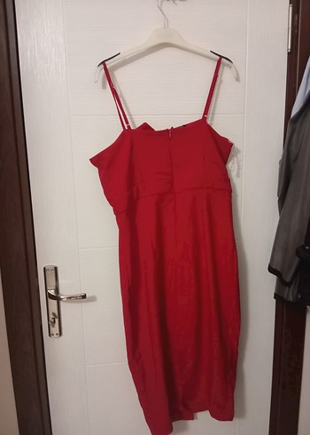 Kırmızı Drapeli Mini Abiye Elbise - Görsel 5