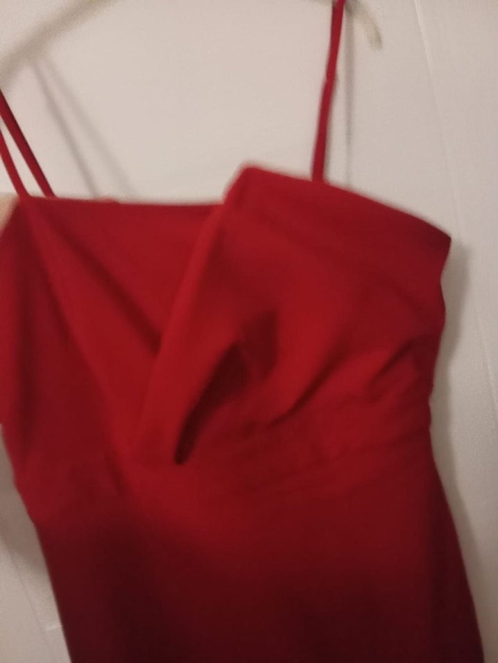 Kırmızı Drapeli Mini Abiye Elbise - Görsel 3