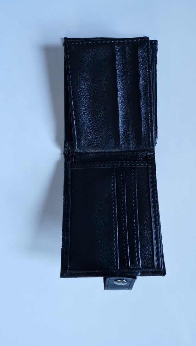 Siyah Erkek Cüzdan, Minimalist Desenli - Görsel 5