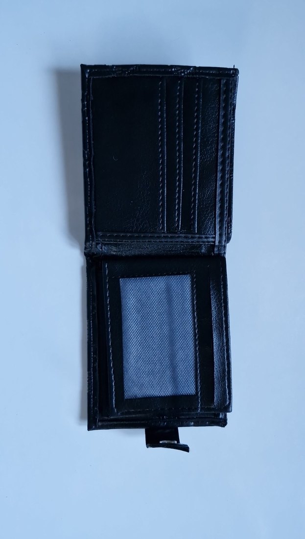 Siyah Erkek Cüzdan, Minimalist Desenli - Görsel 4