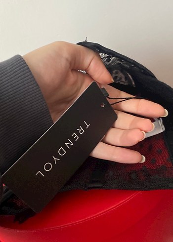 Siyah Puantiyeli Dantel Goth Bustier - Görsel 6