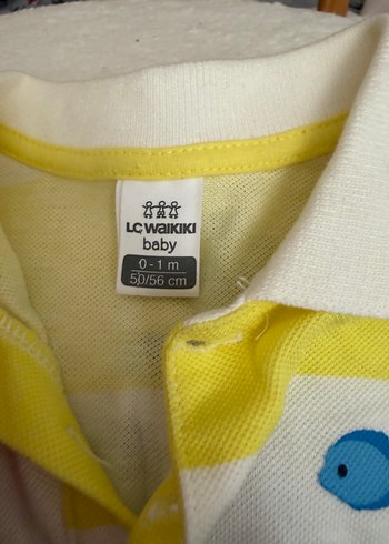 Sarı Beyaz Polo Yaka Kısa Kollu Bebek Body - Görsel 2
