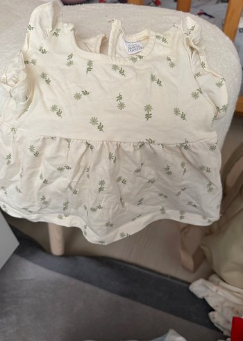 Kız Çocuk Beyaz Keten Renkli Baskılı alt üst - Görsel 3