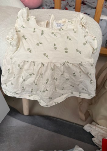 Kız Çocuk Beyaz Keten Renkli Baskılı alt üst - Görsel 4