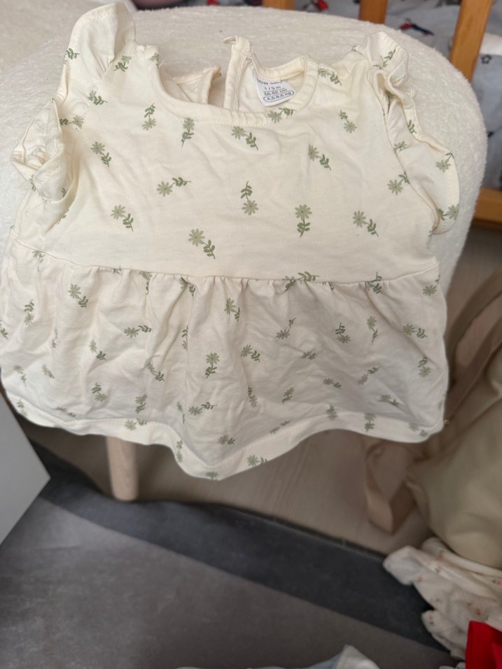 Kız Çocuk Beyaz Keten Renkli Baskılı alt üst - Görsel 3