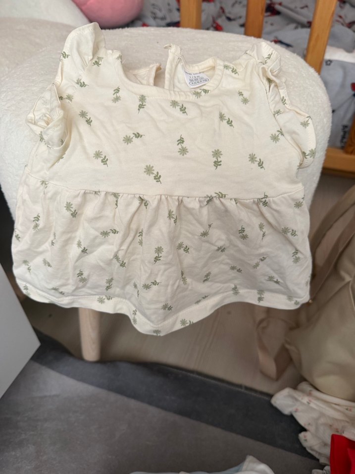 Kız Çocuk Beyaz Keten Renkli Baskılı alt üst - Görsel 4