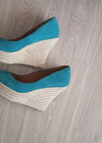 Kadın Süet Dolgu Topuklu Espadril - Görsel 7