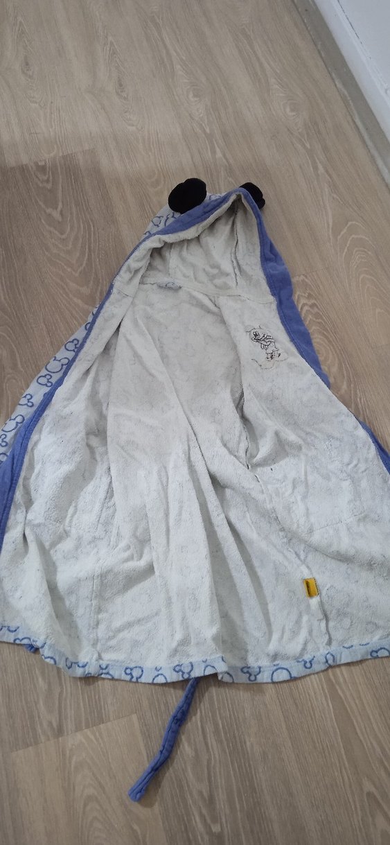 Mavi Baskılı Erkek Çocuk Bornoz - Görsel 4