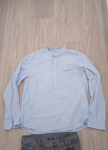 11-12 Yaş Beden gri Renk LCW pantolon/ h&m keten gömlek