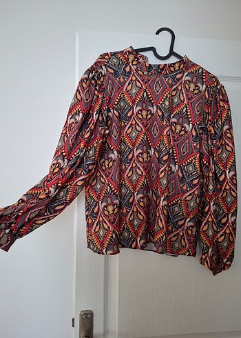 Bohem Çok Renkli Uzun Kollu Gömlek - Görsel 2