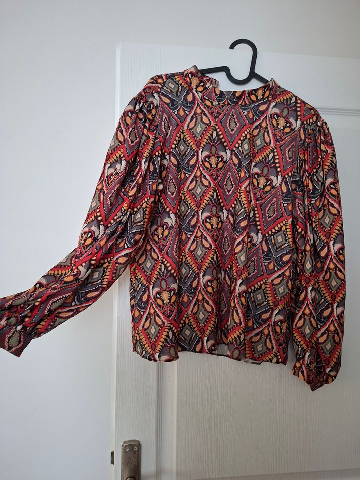 Bohem Çok Renkli Uzun Kollu Gömlek - Görsel 2