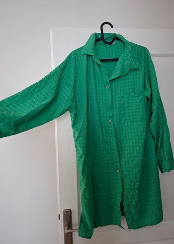 Düğmeli Mavi Kadın Denim Ceket - Görsel 4