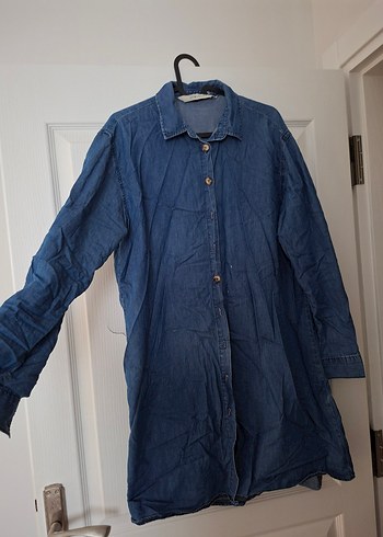 Düğmeli Mavi Kadın Denim Ceket - Görsel 2