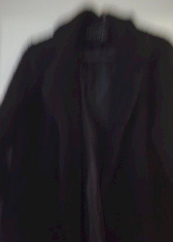 Siyah Uzun Kadın Kaban - Görsel 4