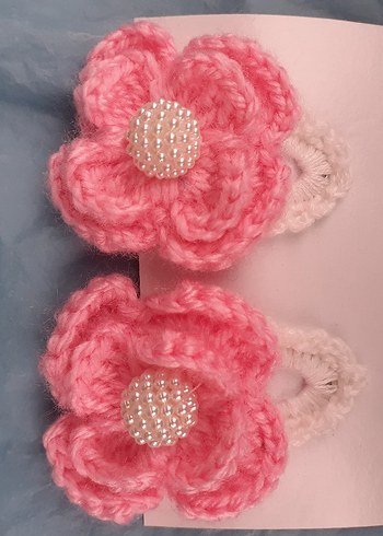 Pembe Dantel Çiçekli Çocuk Toka - Görsel 2