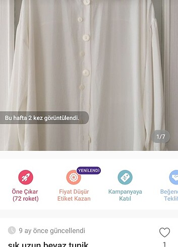 40 Beden beyaz Renk Bayan tunik