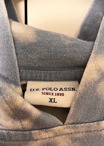 Gri Bağlama Desenli Kapüşonlu Sweatshirt büyük beden - Görsel 2