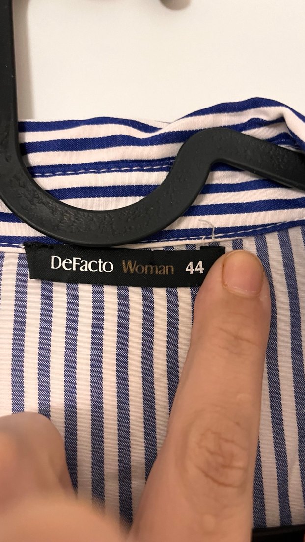 Gri Çizgili Uzun Kadın Elbise hm marka - Görsel 2