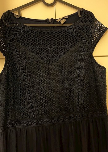 Dantel Detaylı Siyah Uzun Elbise - Görsel 2