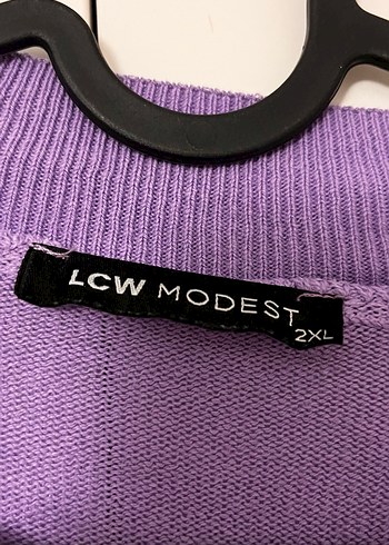 LCW Modest Mor Midi Uzun Kollu Kadın Kazak büyük beden - Görsel 2