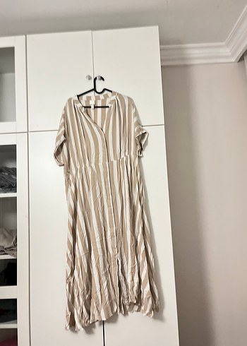 Bej Çizgili Uzun hm büyük beden - Görsel 4