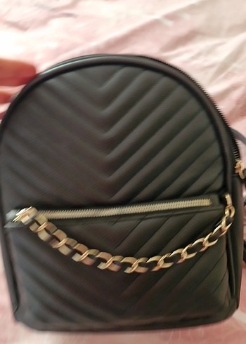 Zipperli Siyah Deri Sırt Çantası - Görsel 7