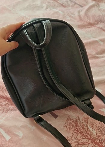 Zipperli Siyah Deri Sırt Çantası - Görsel 2