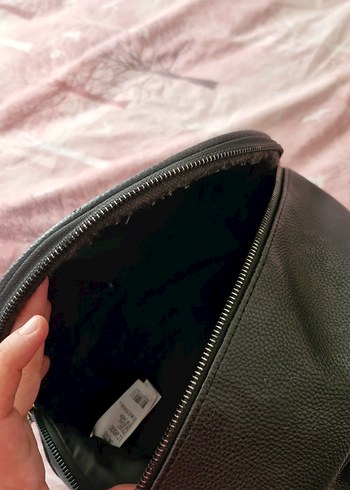 Zipperli Siyah Deri Sırt Çantası - Görsel 6