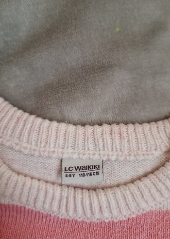 Pembe Beyaz Çizgili Peluş Oyuncaklı Elbise - Görsel 7