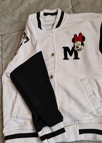Kız Çocuk Beyaz Minnie Fare Baskılı Sweatshirt - Görsel 3