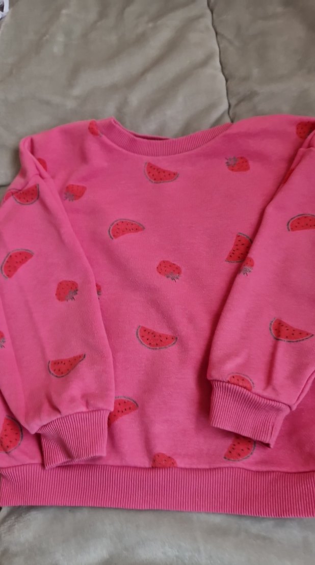 Kız Çocuk Pembe Baskılı Sweatshirt - Görsel 2