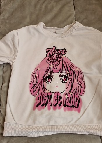 Kız Çocuk Pembe Pamuklu Baskılı Sweatshirt - Görsel 2