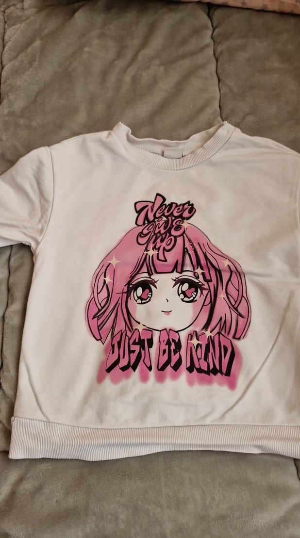 Kız Çocuk Pembe Pamuklu Baskılı Sweatshirt - Görsel 2