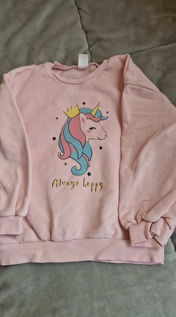 Kız Çocuk Pembe Unicorn Baskılı Sweatshirt - Görsel 2