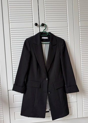 Düğmeli Siyah Kadın Blazer Ceket - Görsel 2