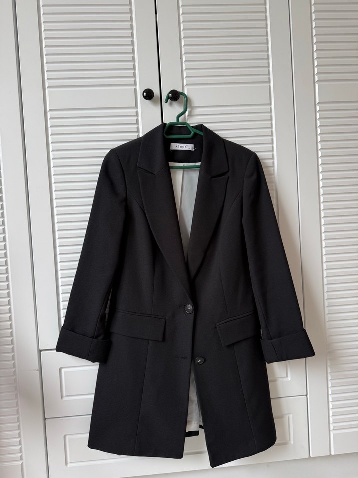 Düğmeli Siyah Kadın Blazer Ceket - Görsel 2