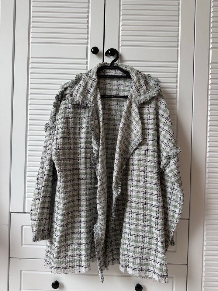 Ekoseli Uzun Ceket - Görsel 2