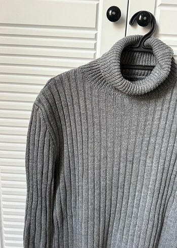 Gri Balıkçı Yaka Triko Kazak - Görsel 3