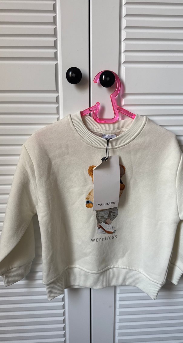 Baskılı Beyaz Erkek Çocuk Sweatshirt - Görsel 2