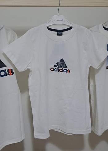 9 Yaş Beden Beyaz Adidas Baskılı erkek çocuk Tişört