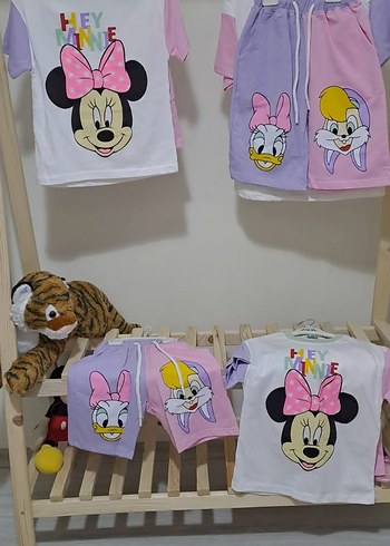 Kız çocuk Minnie Baskılı Pamuklu Takım 3 _8 yaş arası