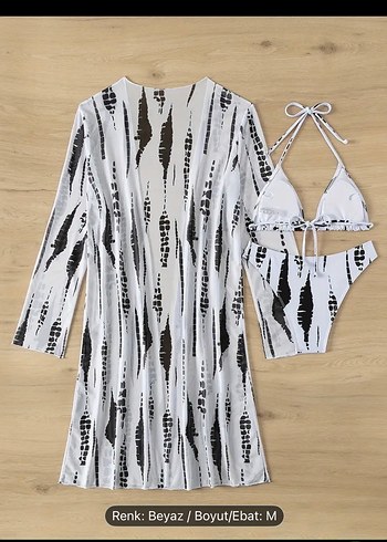 Üçlü bikini pareo takımı - Görsel 7