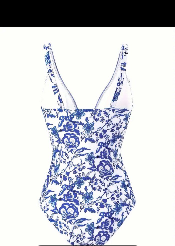 Mavi Drape Detaylı Bohem Mayo ve Pareo 2 li takım - Görsel 4