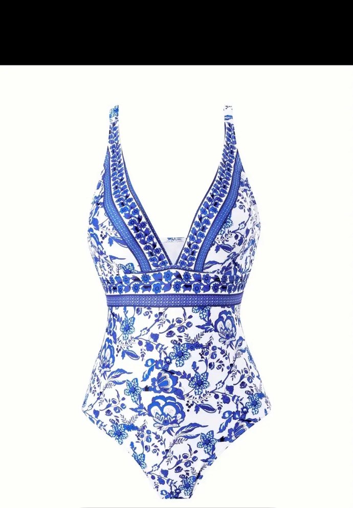 Mavi Drape Detaylı Bohem Mayo ve Pareo 2 li takım - Görsel 3